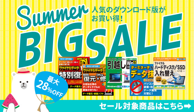 人気のダウンロード版がお買い得！「サマービッグセール」
